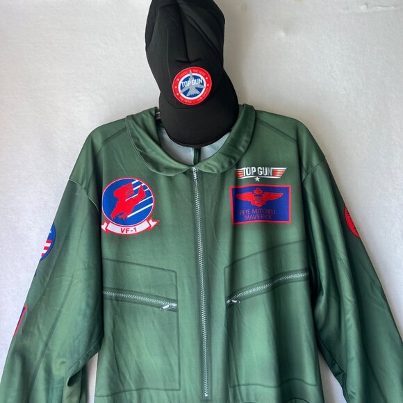 Top Gun Maverick Costume Flight Pilot Halloween Jumpsuit Costume - Picture 4 of 12
